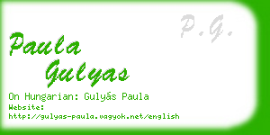paula gulyas business card